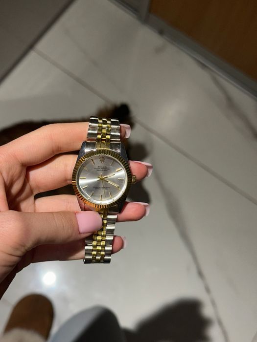 Zegarek złoto - srebro unisex na bransoletce nowy