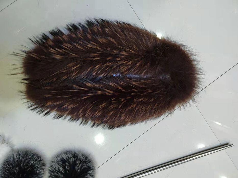 Piękne naturalne kołnierze z futra jenota do płaszcza kurtki ramoneski