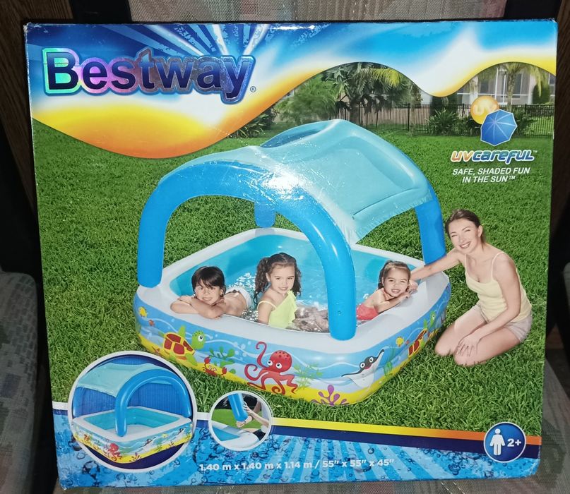 Basen brodzik dmuchany odpinany daszek BESTWAY 140cm