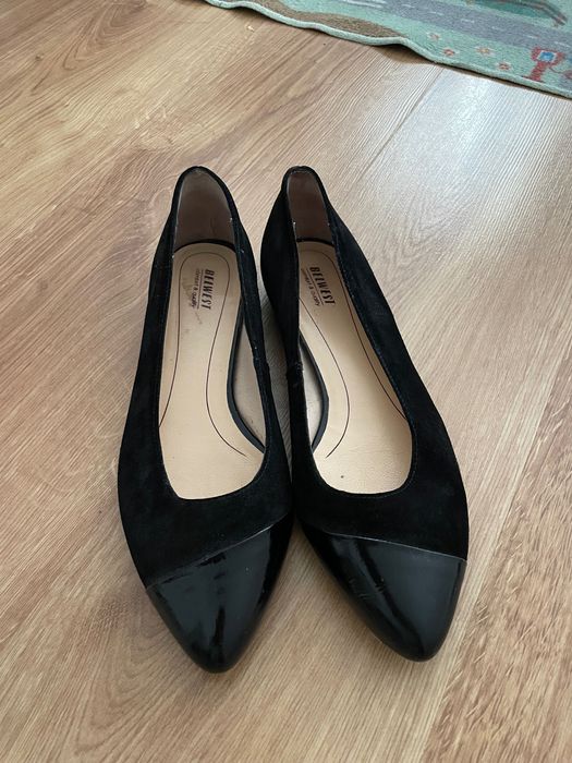 Buty skórzane, naturalna skóra i welur, rozmiar 40.5-41