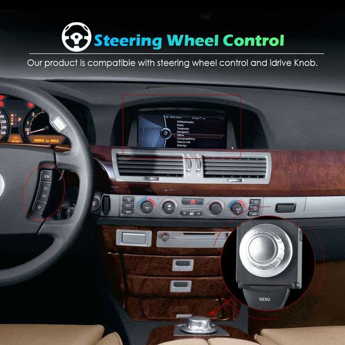 Auto-rádio  12.3" e 8.8" Android 14 BMW E65/E66 2001 a 2008