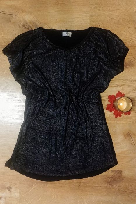 Koszulka czarna srebrna błyszcząca święta sylwester