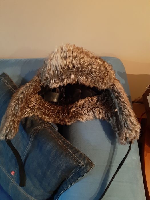 Czapka uszak misio hm kolekcja męska unisex brąz zima narty troczki ci