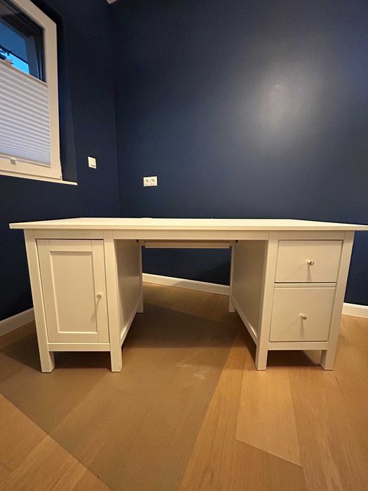 Piękne duże białe biurko Hemnes bejca 155x65 cm super stan