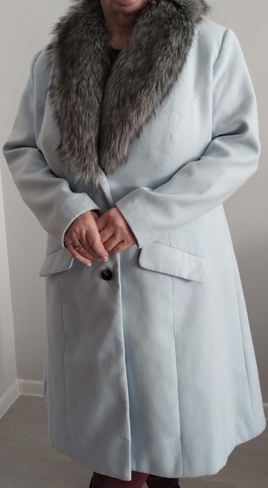 Płaszcz Bonprix 52 wiosenny baby blue błękitny