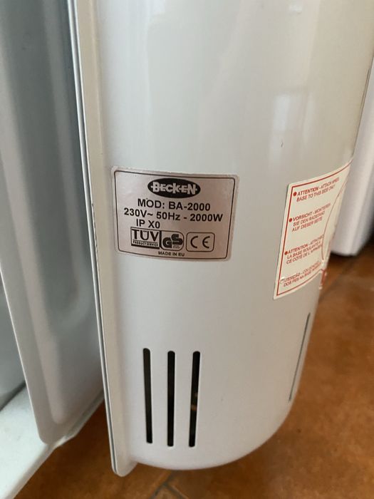 Aquecedor oleo Becken 2000w