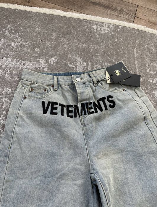 Джинси Vetements Блакитні Широкі Джинсові Штани Оверсайз Ветеменс