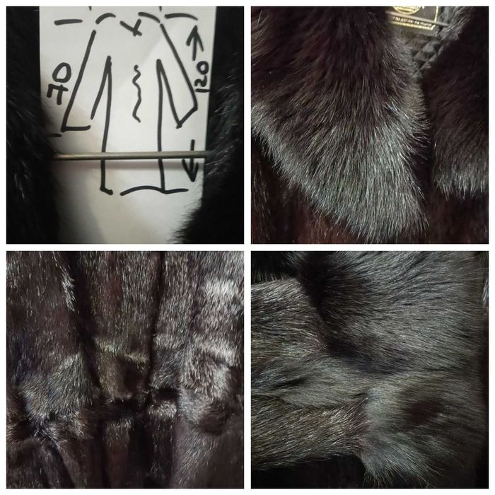 Женская шуба из нутрии с песцовыми вставками