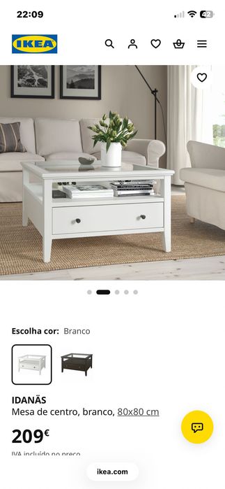 Mesa branca de apoio IKEA