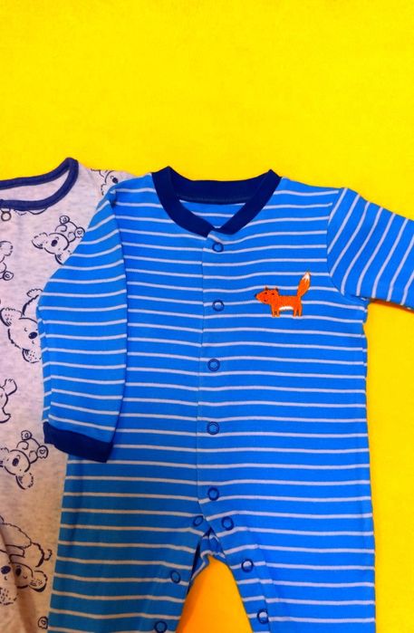 Чоловічки (набір, 5 шт) для хлопчика 0-3 міс  (56-62). Ціна за набір.