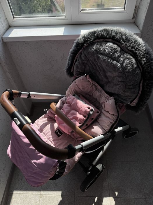 Cybex Balios S Lux 2в1 / рожевий / зимовий конверт / муфта