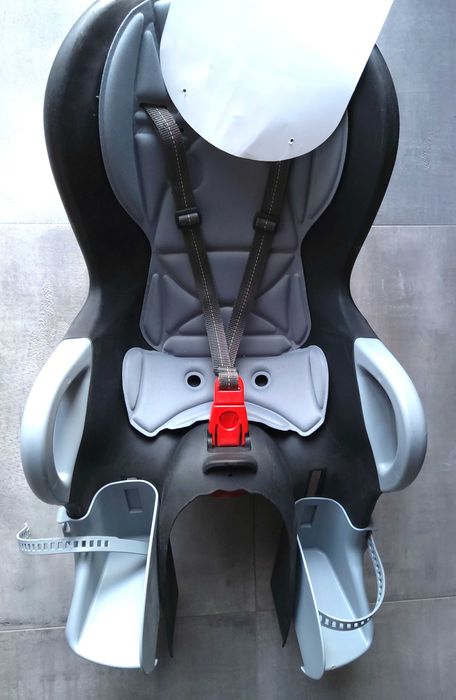 Fotelik rowerowy tylny Okbaby 10+ czarno szary