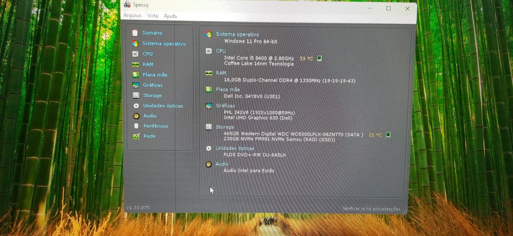 Pç DELL 3060 8ªG.|i5.8500-4.0G|16G|HDMI|NVMe256+HD500|5G+BT|TPM2.0|W11