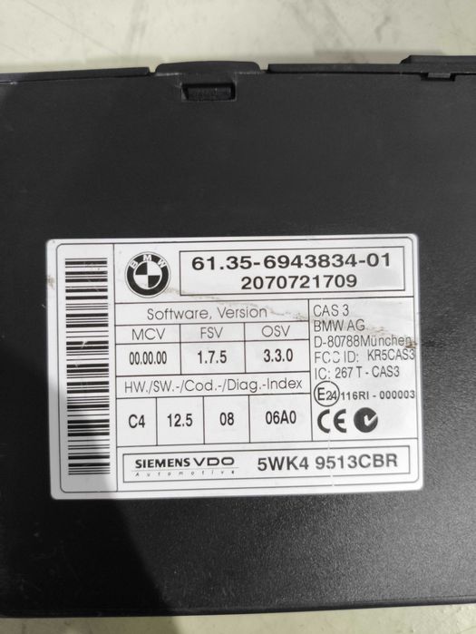 Modulo CAS 3 EWS  BMW serie 3 e 5 E90/E91/E60/E61   694.3834