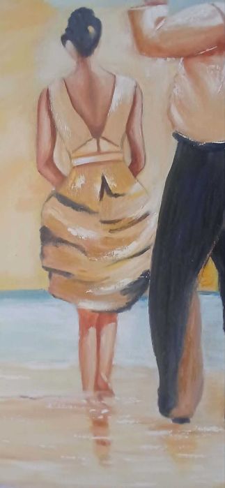 Óleo sobre tela "Passeio à Beira-mar"