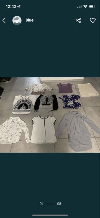 8 eleganckich wizytowych bluzek roz M/L  bluzka koszula + halka
