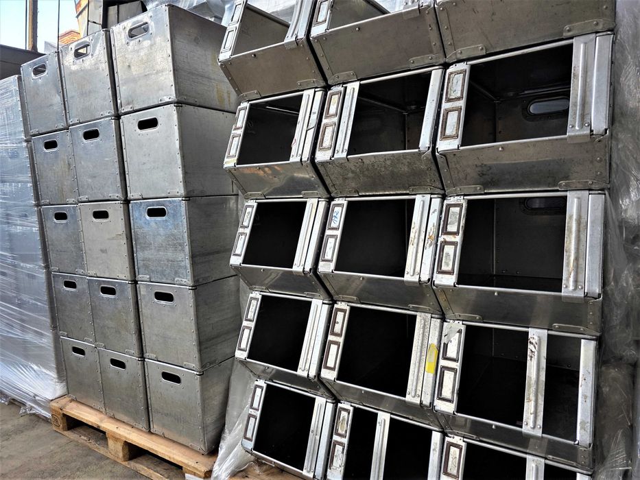 Pojemnik Kosz Kuweta Skrzynka Box Metalowy Aluminiowy Magazyn Warsztat