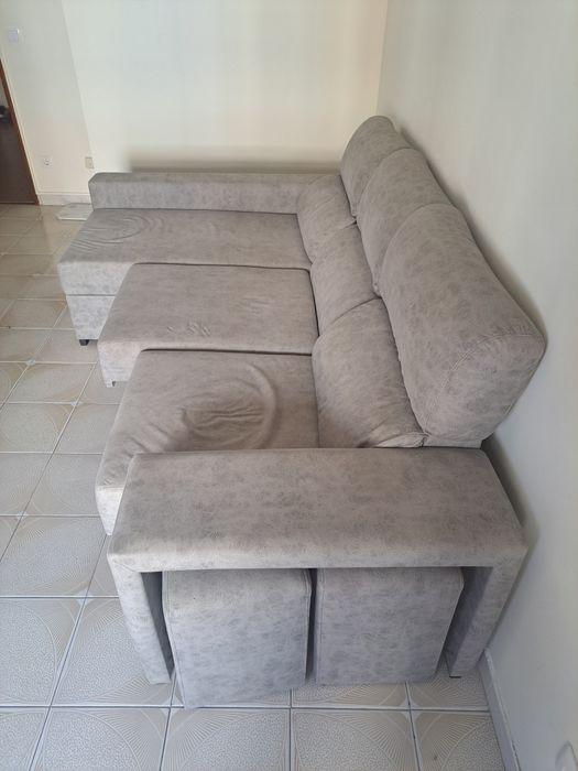 Sofá 3 lugares baú
