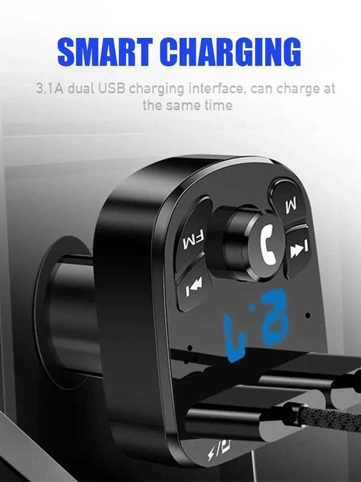 Transmissor FM leitor USB Bluetooth Mãos Livres isqueiro carro NOVO