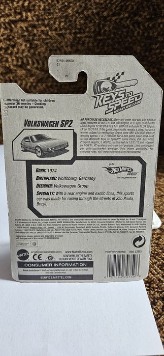 Volkswagen sp2 hot wheels wersja z brelokiem do kluczy