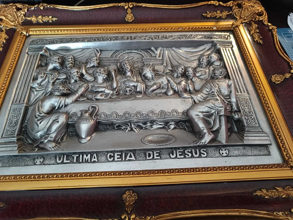Quadro com a última ceia Cristo
