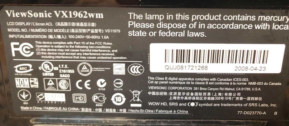 Продам монітор View Sonic