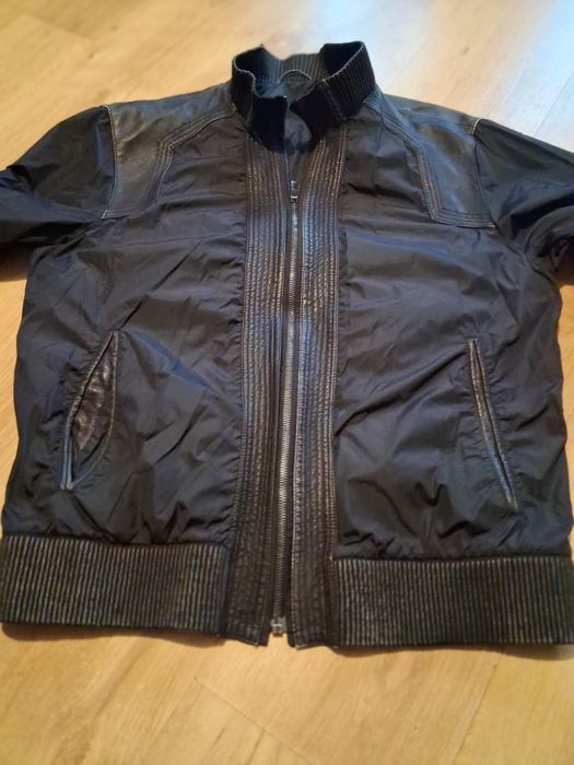 Luksusowa Kurtka męska Ermenegildo Z Zegna  bomberka M/L elementy skórzane  stan bardzo dobry