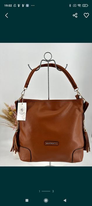 Nowa torebka firmowa brązowa Marco contii worek a4