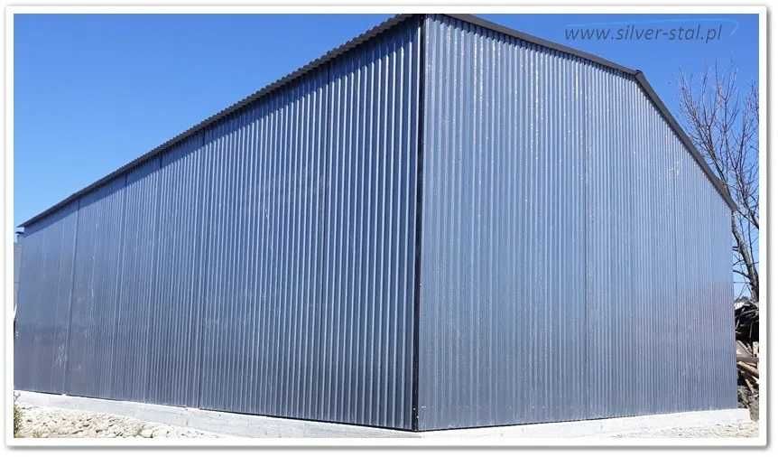 Garaż blaszany 10x7m wiata Silver-Stal Antracyt Grafit