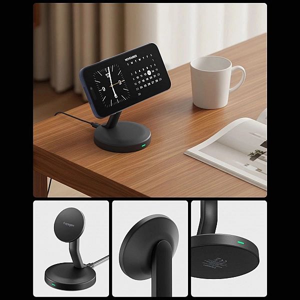 Spigen Ef151Ms Essential Magnetic Magsafe Wireless Charger 15W Black