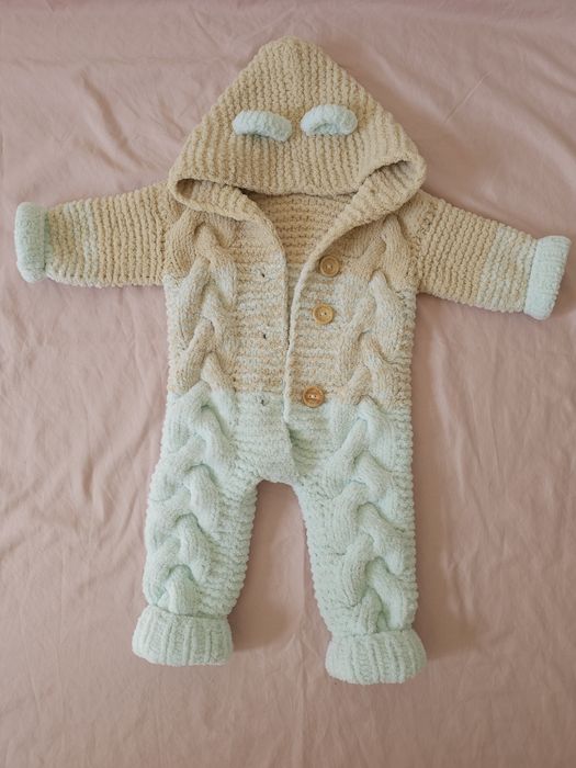 В'язаний демі комбінезон на дівчинку 3/6 міс