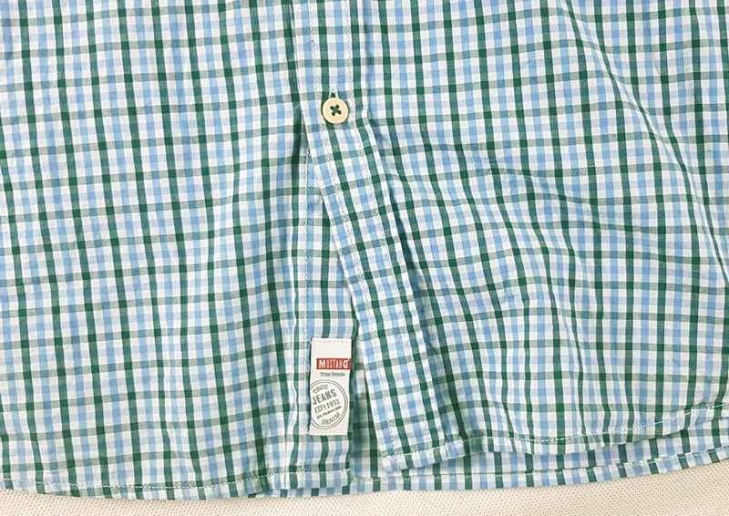 Koszula Mustang męska Regular błękitno-zielona kratka - rozmiar L