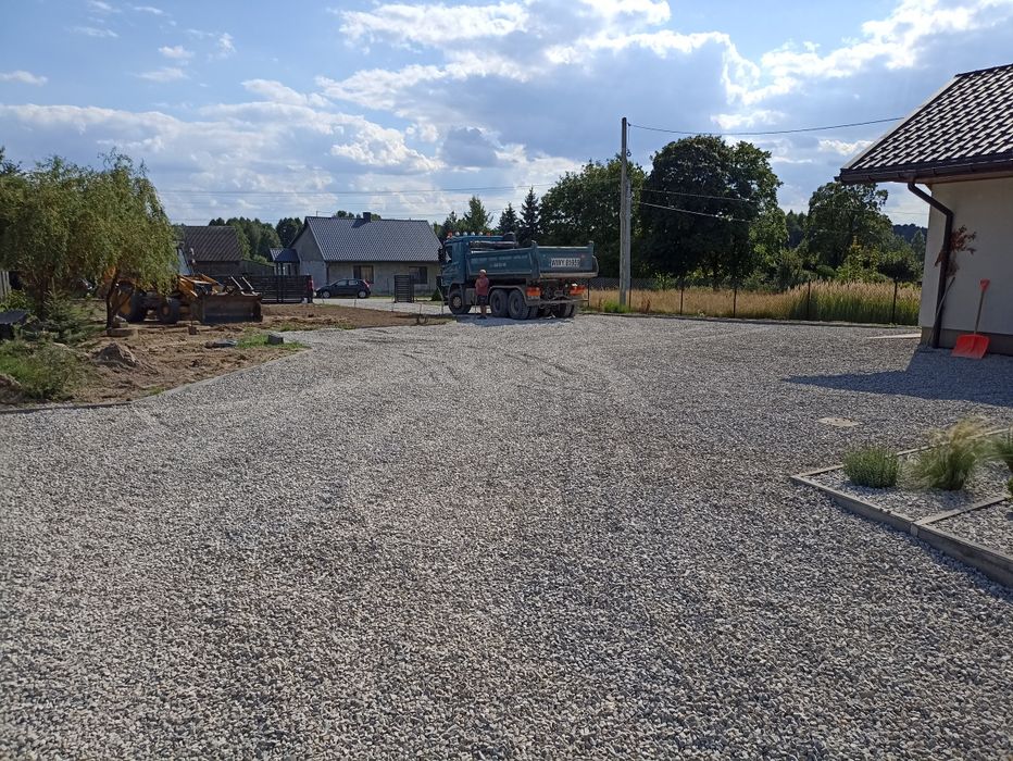 Utwardzanie Budowa Drogi Utwardzenie Terenu Kliniec Kruszywo Koparka