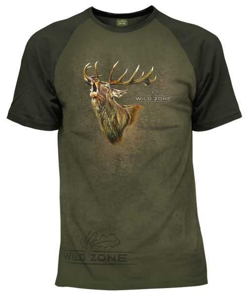 T-shirt REGLAN z motywem myśliwskim