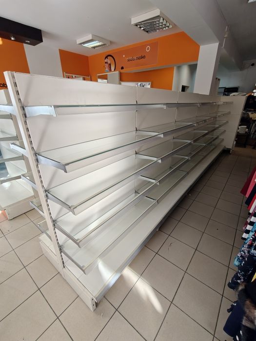 Regały metalowe, szklane  półki