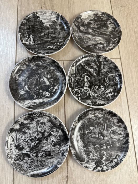 Polowanie talerzyki kolekcjonerskie ze scenką