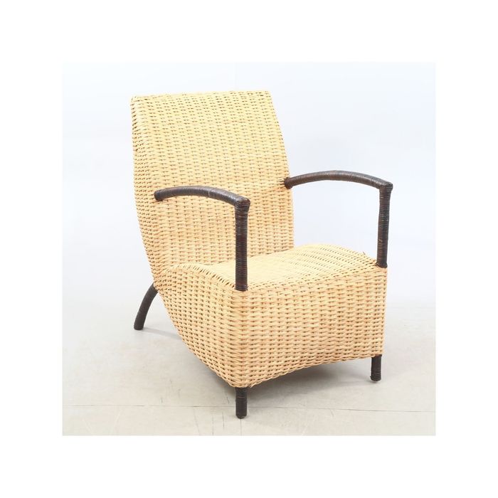 Fotel szwedzki metalowo rattanowy - 1980s