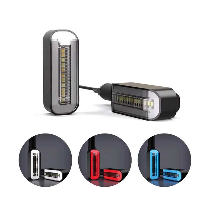 Par piscas dinâmicos LED com luz de presença oval