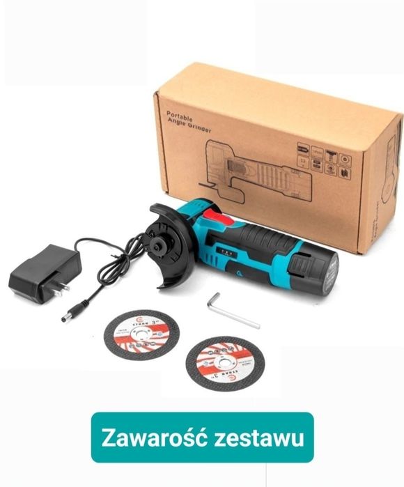 Mini Szlifierka kątowa 12V wysokoobrotowa, tarcze akumulator ładowarka