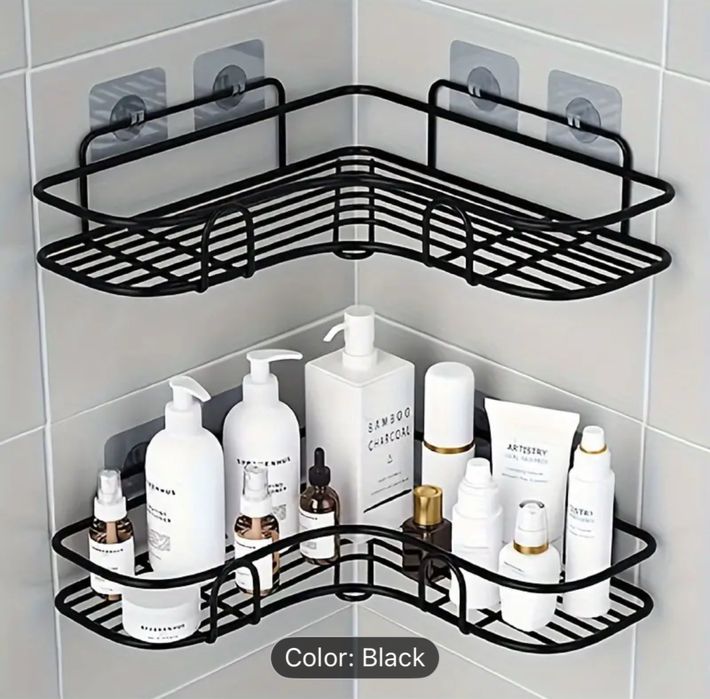 Prateleira de Canto para Duche – Inox Preto Antiferrugem