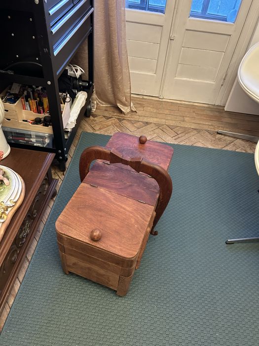 caixa organizadora de madeira antiga