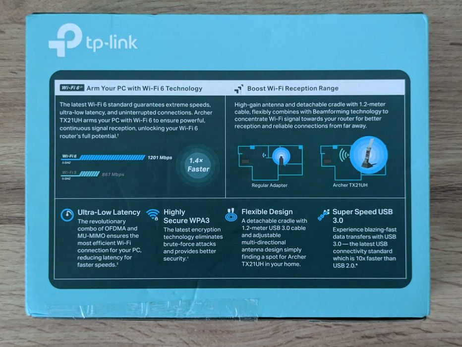 Wi-Fi 6 адаптер TP-Link Archer TX21UH (TX20UH) AX1800 USB 3.0