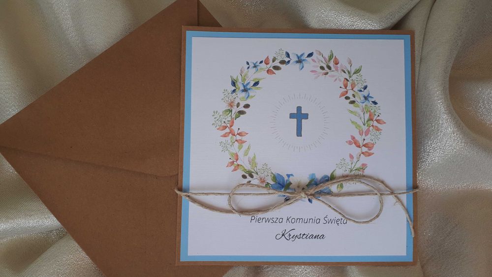 Zaproszenie na Komunię Świętą personalizowane14x14