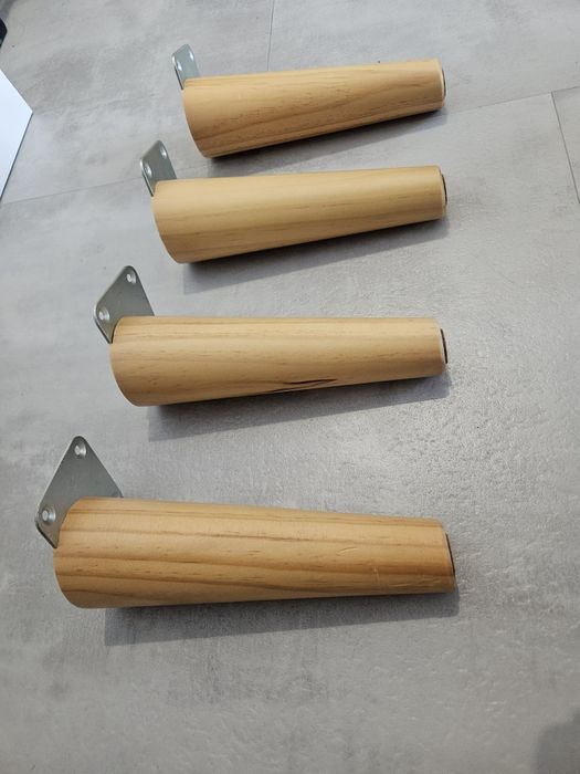Komplet 4 nóg drewnianych IKEA | 20 cm | ZESTAW MONTAŻOWY (ŚRUBY) | Stan BDB