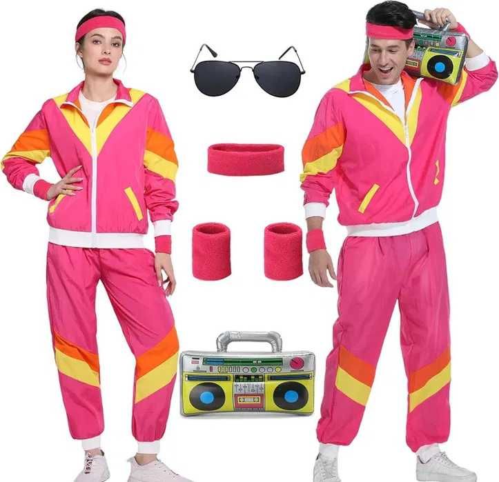 Nowy strój 80s / dres /disco / kostium / retro / karnawał / M /!A2641!