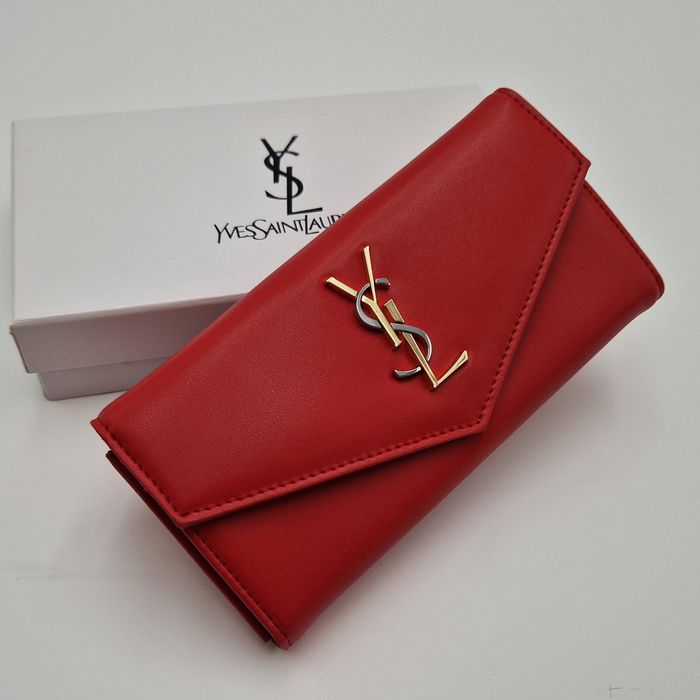 жіночий червоний гаманець  YSL женский красный кошелек YSL