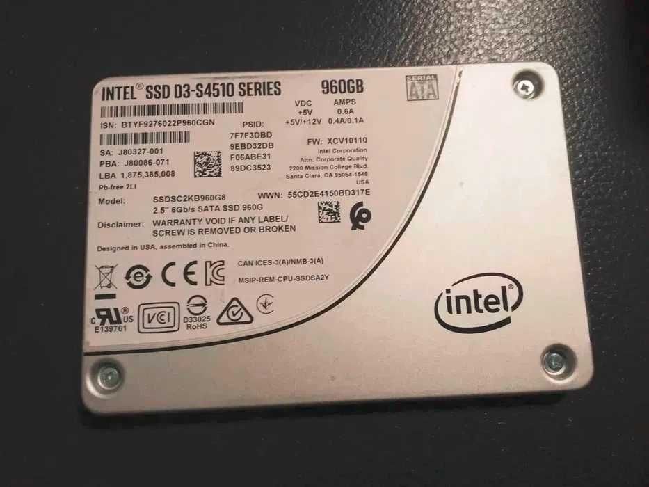 Okazja.Dysk SSD INTEL 960GB-serwerwy,idealny do laptopa, PC, konsoli.