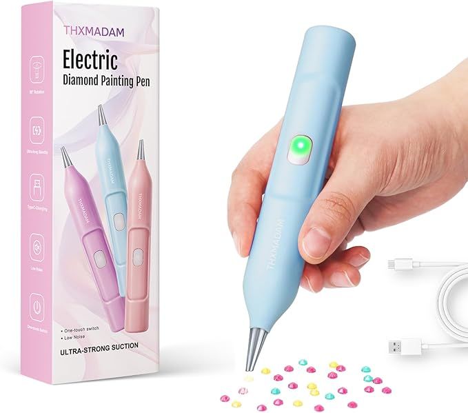 Elektryczny długopis do malowania diamentami USB-C Niebieski
