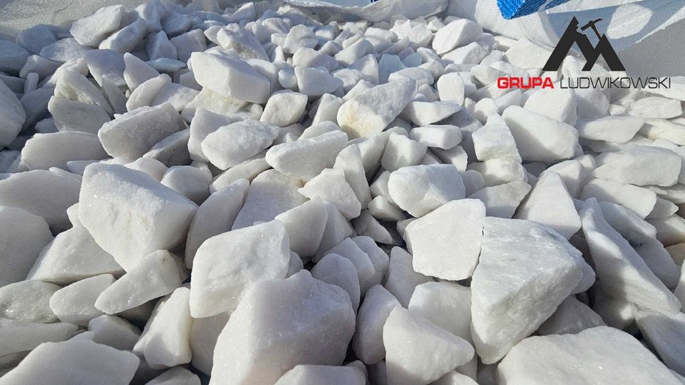 Otoczak Thassos biały marmur White Carrara śnieżnobiały ogrodowy