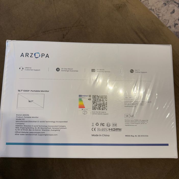 Arzopa Z1C Przenośny Monitor Do Laptopa Telefonu